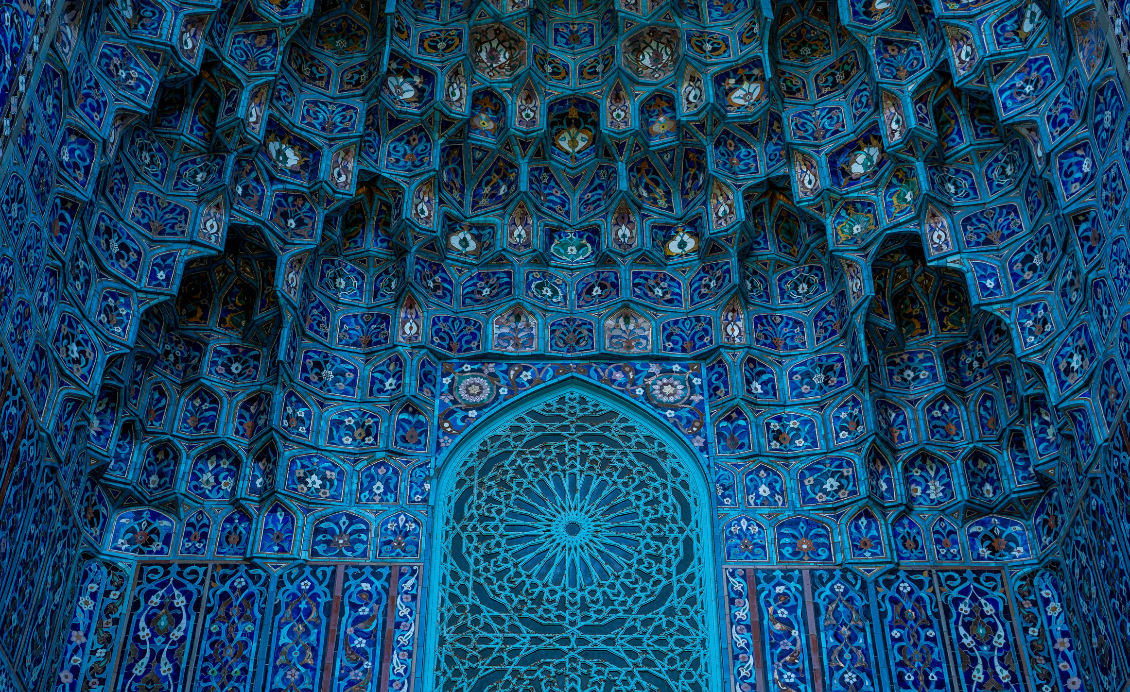 Blue Decorations in Mosque